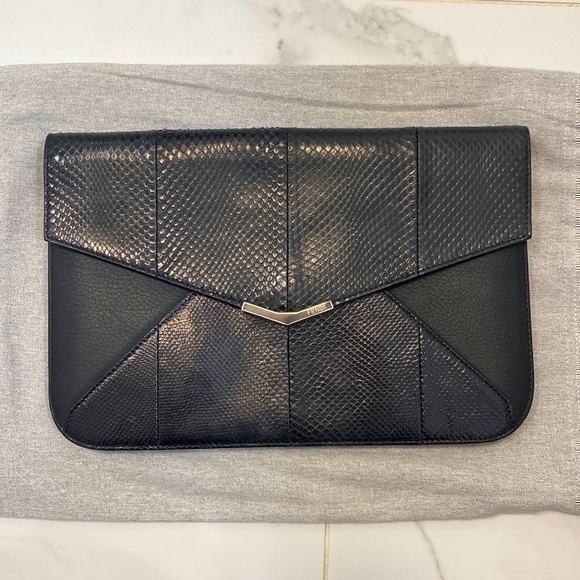 Fendi Black Python Leather Wristlet/Clutch - Picture 1 of 15